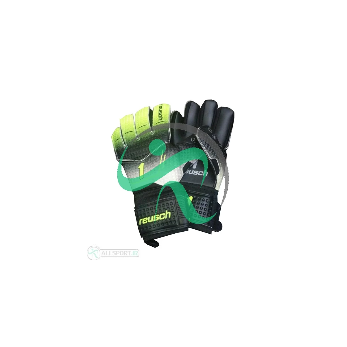 دستکش دروازه بانی راش  طرح اصلی مشکی سبز Reusch 1 Goalkeeper Gloves