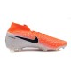 کفش فوتبال نایک مرکوریال سوپرفلای ساقدار طرح اصلی نارنجی سفید Nike Mercurial Superfly VI 360 Elite FG White Orange