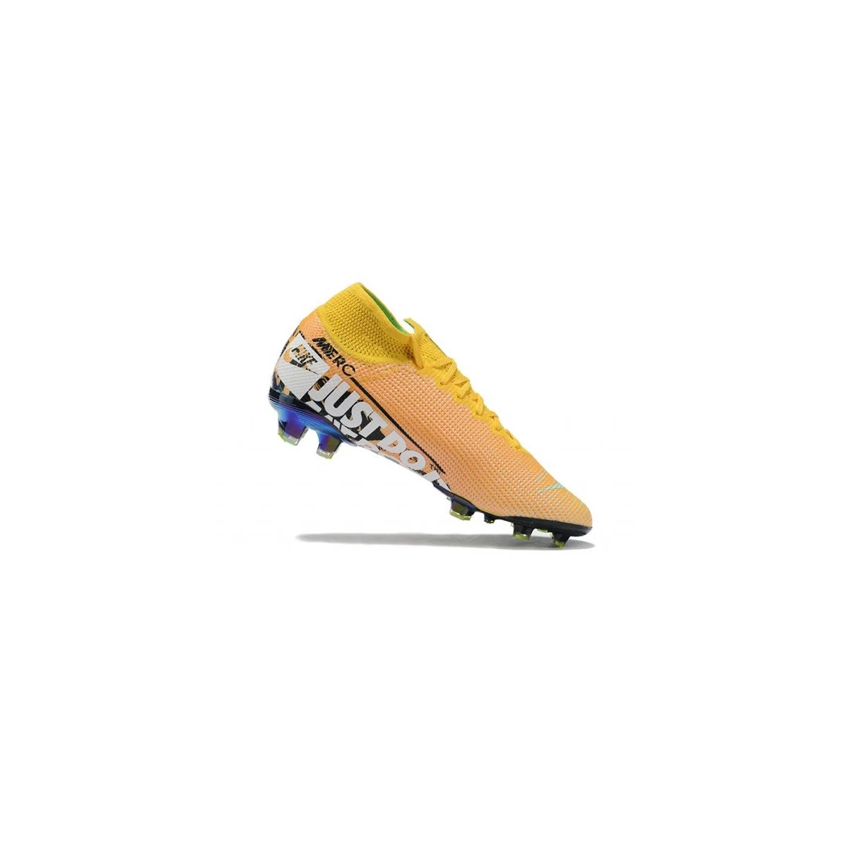 کفش فوتبال نایک مرکوریال سوپرفلای ساقدار طرح اصلی زرد نارنجی Nike Mercurial Superfly VII Elite FG Orange Yellow Black
