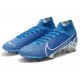کفش فوتبال نایک مرکوریال سوپرفلای ساقدار طرح اصلی آبی سفید Nike Mercurial Superfly VII 7 Elite FG Blue White
