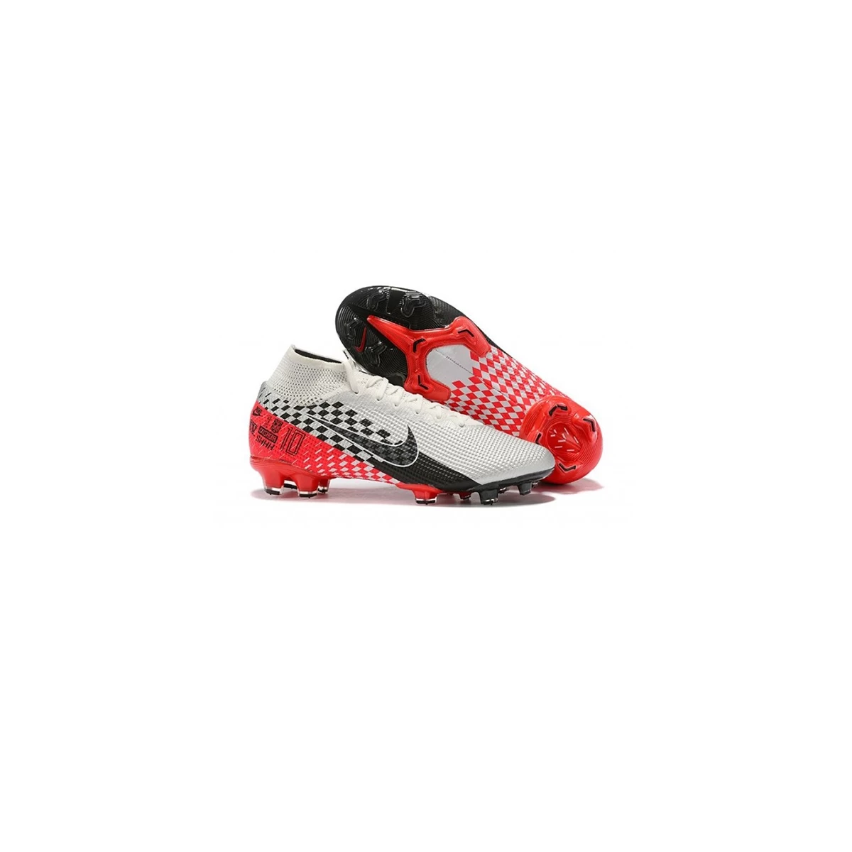 کفش فوتبال نایک مرکوریال سوپرفلای ساقدار طرح اصلی نقره ای مشکی قرمز Nike Mercurial Superfly VII Elite FG Silver Black Red