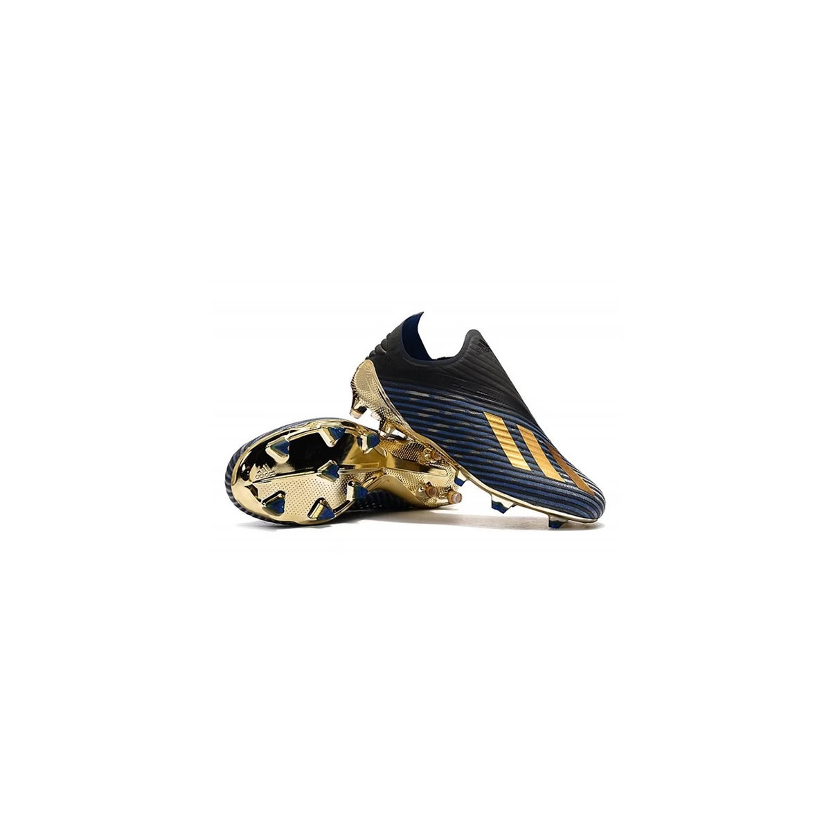کفش فوتبال ادیداس ابی طلایی مشکی Adidas X 19+ FG Blue Gold Core Blac