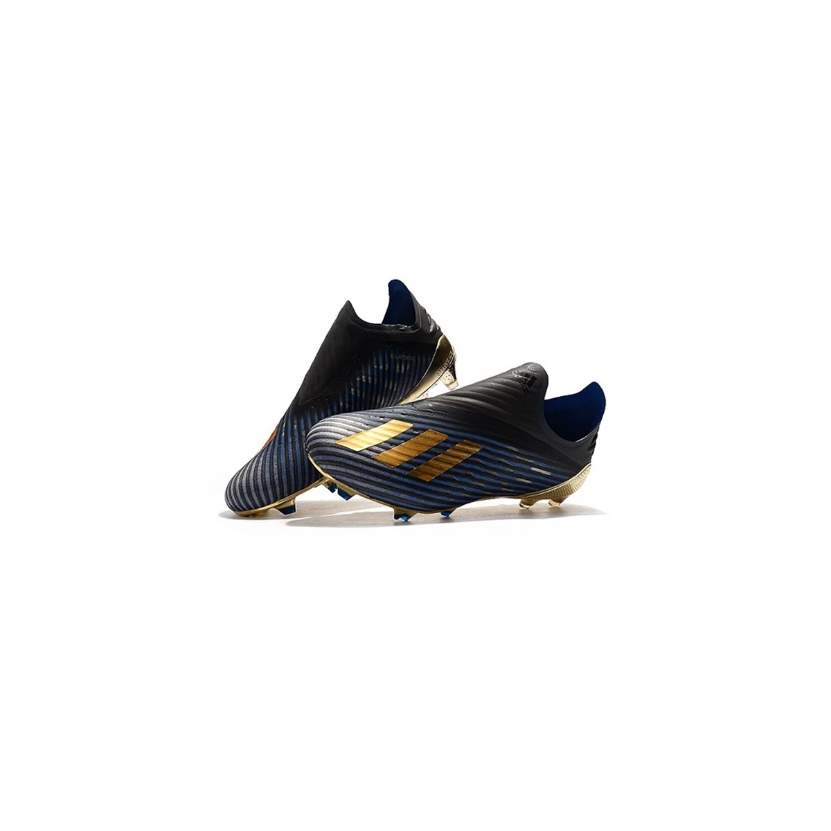 کفش فوتبال ادیداس ابی طلایی مشکی Adidas X 19+ FG Blue Gold Core Blac