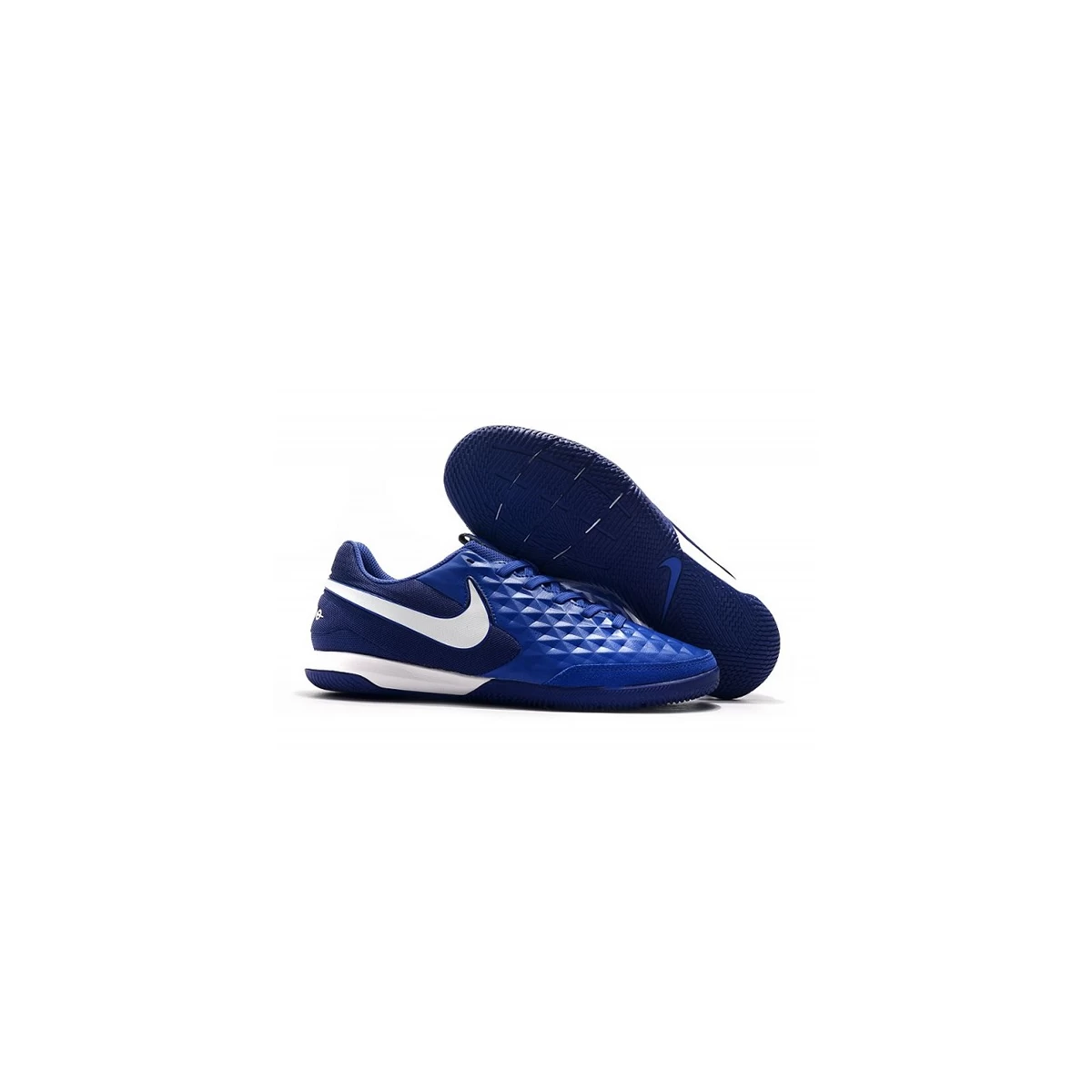 کفش فوتسال نایک تمپو لجند طرح اصلی سفید آبی Nike Tiempo Legend VIII Academy IC White Blue