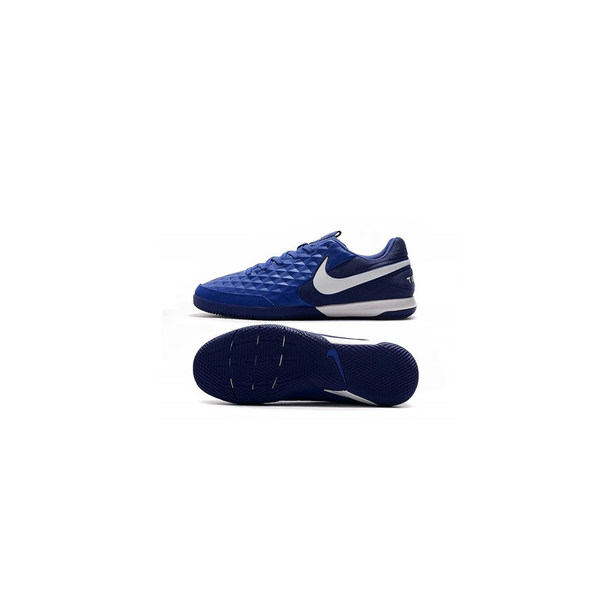 کفش فوتسال نایک تمپو لجند طرح اصلی سفید آبی Nike Tiempo Legend VIII Academy IC White Blue