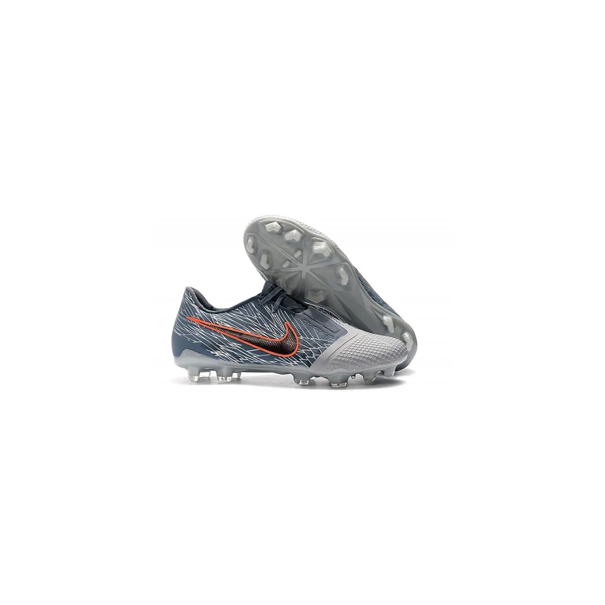 کفش فوتبال نایک فانتوم طرح اصلی خاکستری مشکی آبی Nike Phantom VNM Elite FG Grey Black Blue