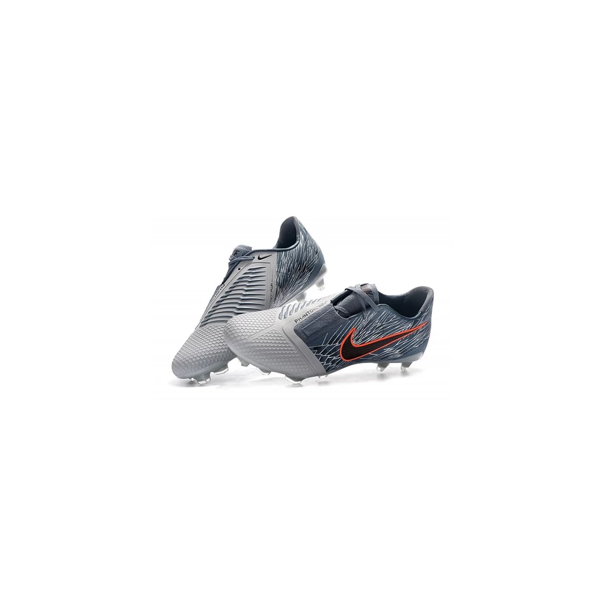 کفش فوتبال نایک فانتوم طرح اصلی خاکستری مشکی آبی Nike Phantom VNM Elite FG Grey Black Blue