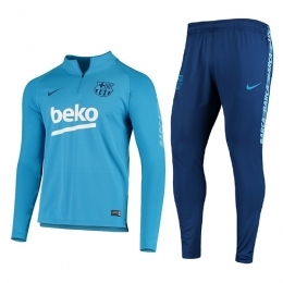 ست نیم زیپ پسرانه  بارسلونا آبی Barcelona Junior Training Tracksuit 2020