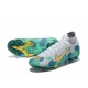 کفش فوتبال نایک مرکوریال ساقدار طرح اصلی خاکستری طلایی سبز Nike Mercurial Superfly VII Elite FG Grey Gold Green