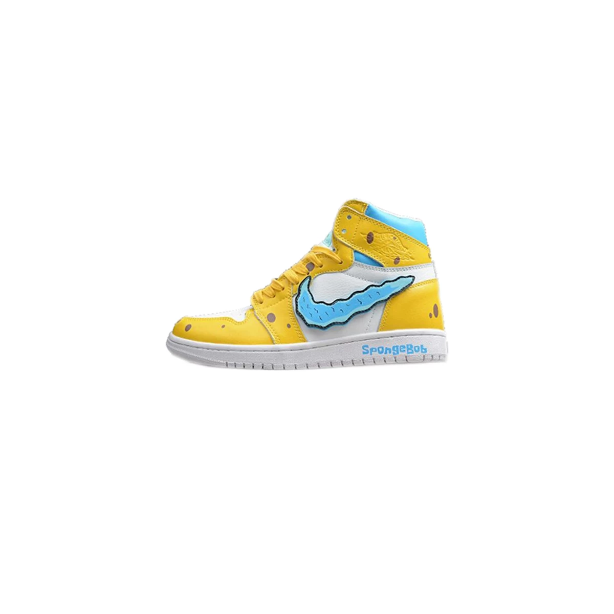 کفش بسکتبال مردانه ایر جردن Air Jordan 1 SpongeBob Yellow White Blue