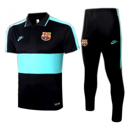 پلوشرت شلوار بارسلونا مشکی Barcelona Polo Shirt 2019-2020 Black