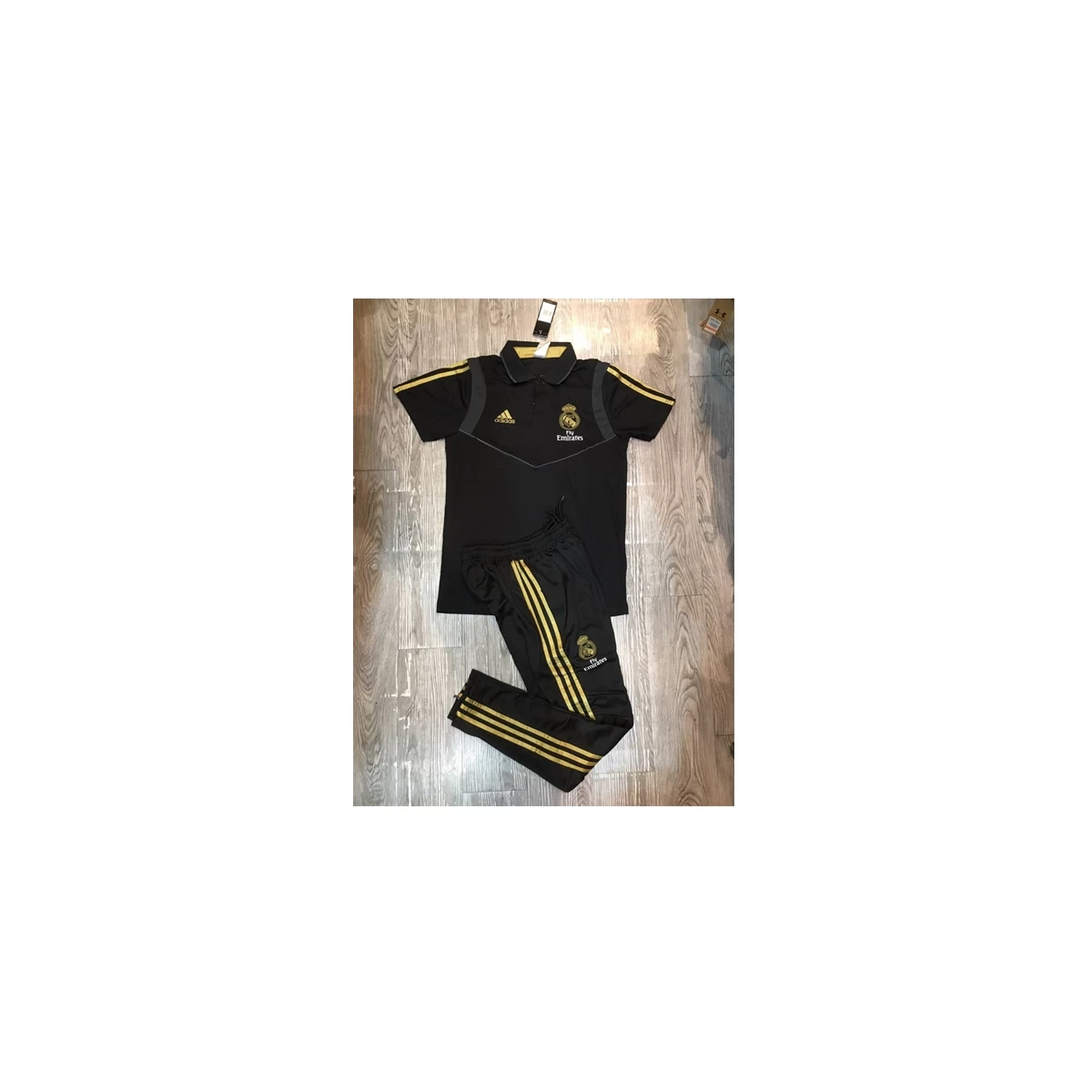 پلوشرت شلوار رئال مادرید مشکی طلایی Real Madrid Polo Shirt 2019-2020