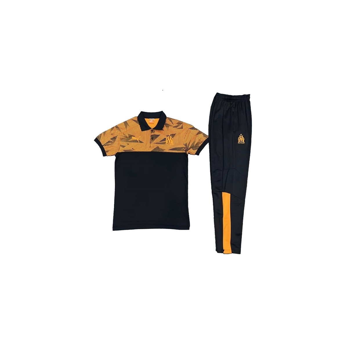پلوشرت شلوار المپیک مارسی مشکی زرد Olympique Marseille Polo Shirt 2019-20 Black yellow