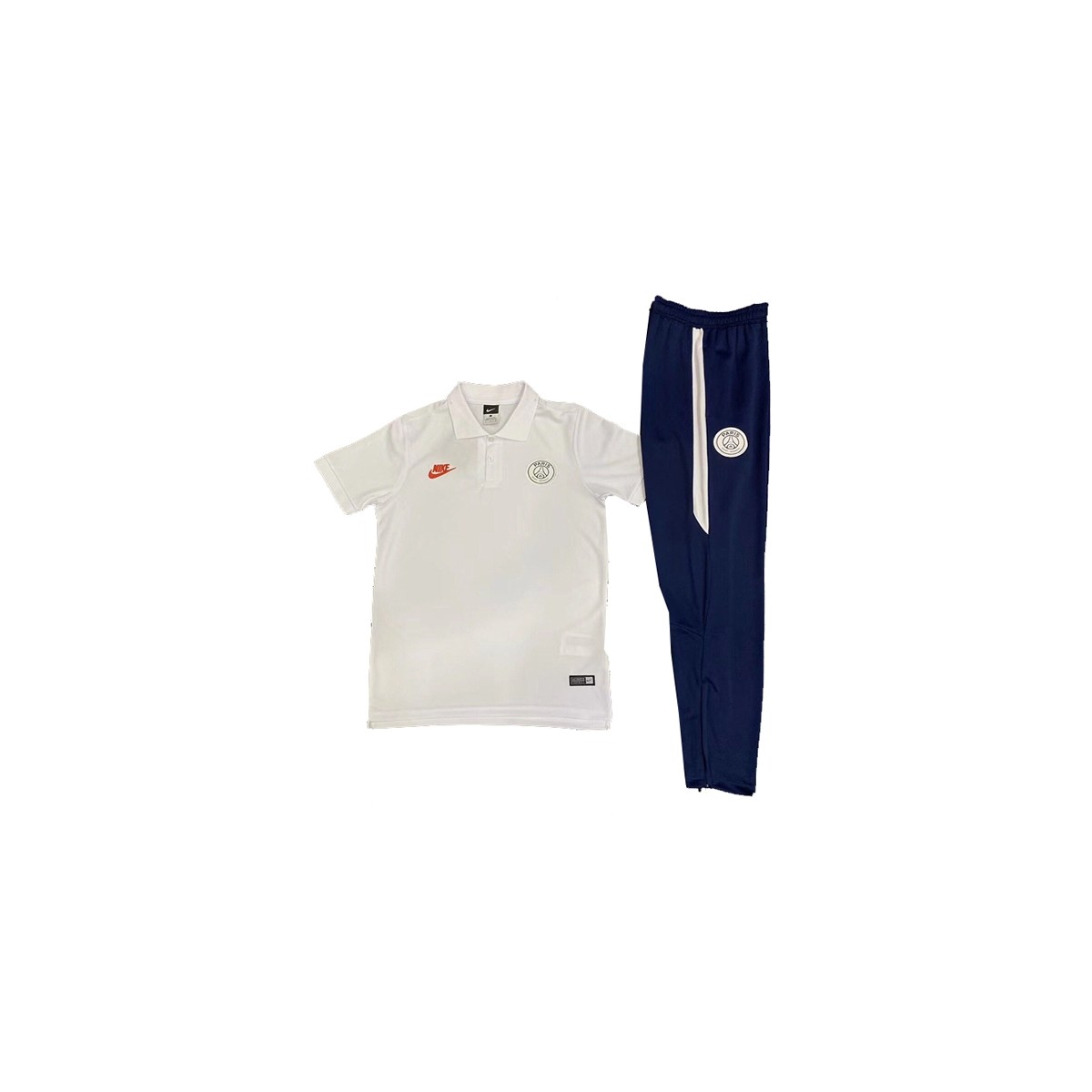 پلوشرت شلوار پاریسن ژرمن سفید آبی Paris Saint Germain Polo Shirt 2019-2020 White Blue