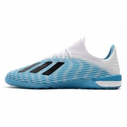 کفش فوتسال آدیداس ایکس طرح اصلی سفید آبی Adidas X 19.1 IC White Blue