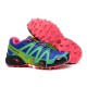 کتانی رانینگ زنانه سالامون Salomon Speedcross 3 Blue Green Black Pink