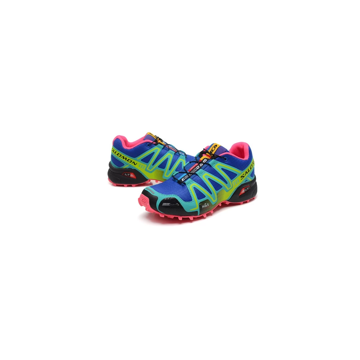 کتانی رانینگ زنانه سالامون Salomon Speedcross 3 Blue Green Black Pink