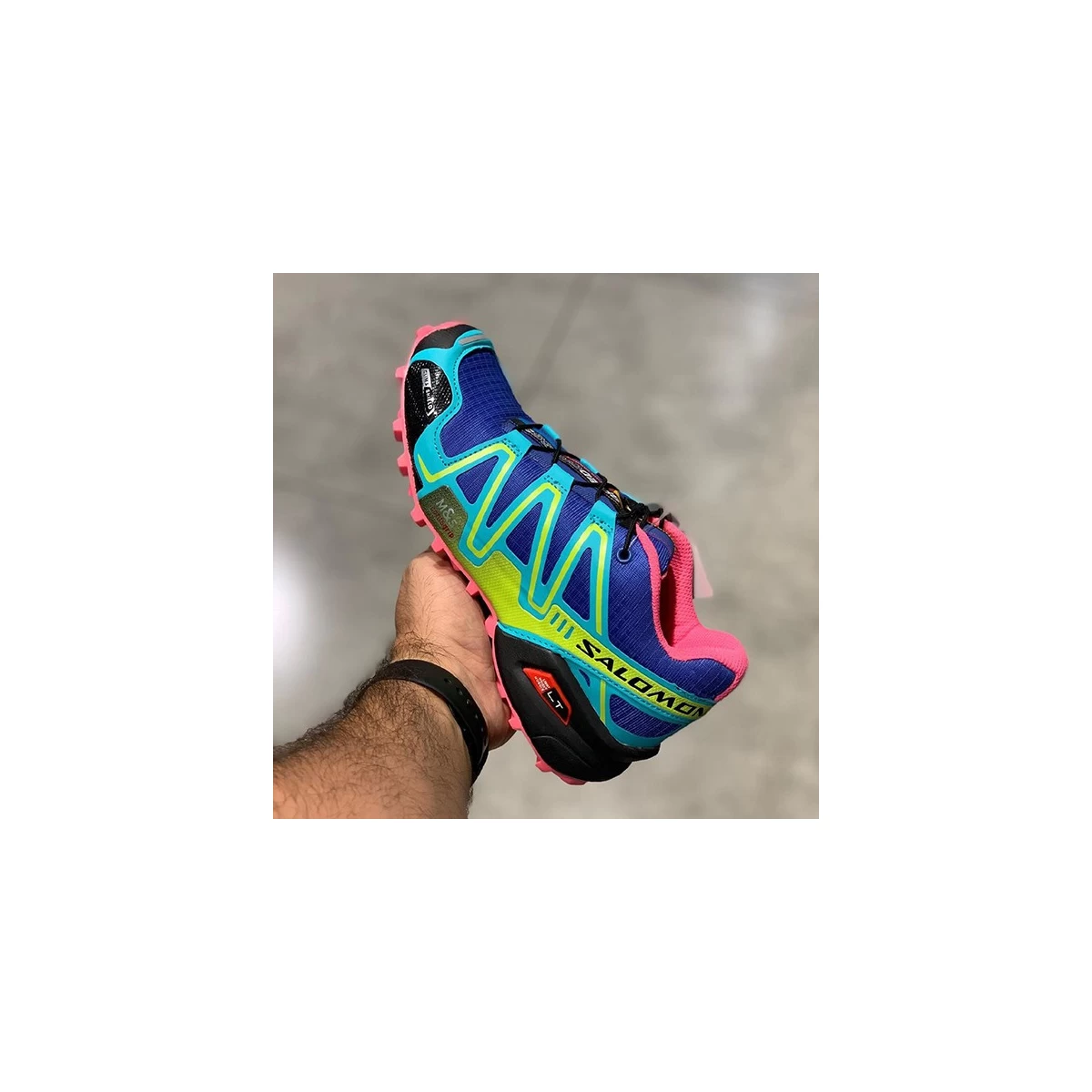 کتانی رانینگ زنانه سالامون Salomon Speedcross 3 Blue Green Black Pink