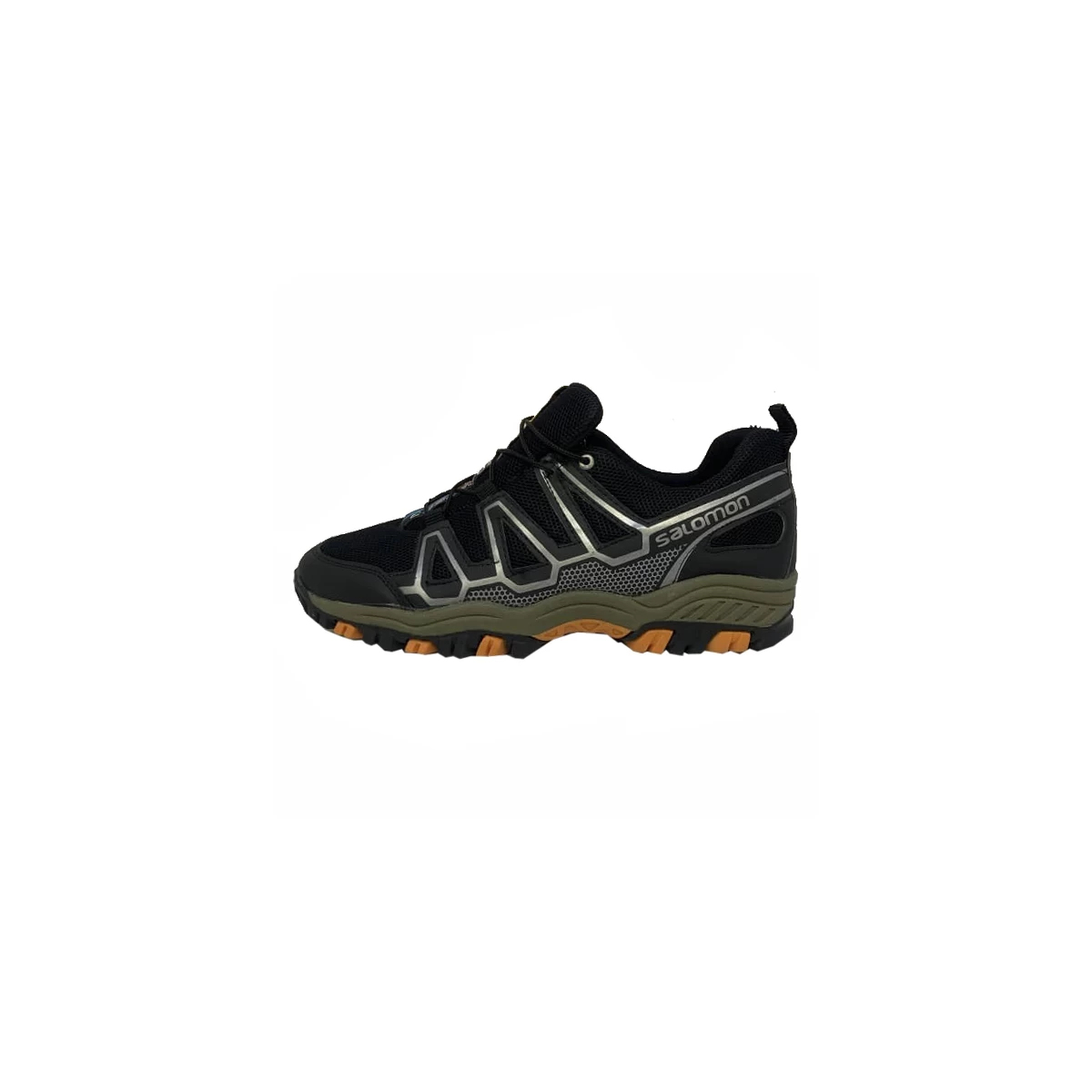کتانی رانینگ مردانه سالامون طرح اصلی مشکی سفید نارنجی  Salamon Black White Orange