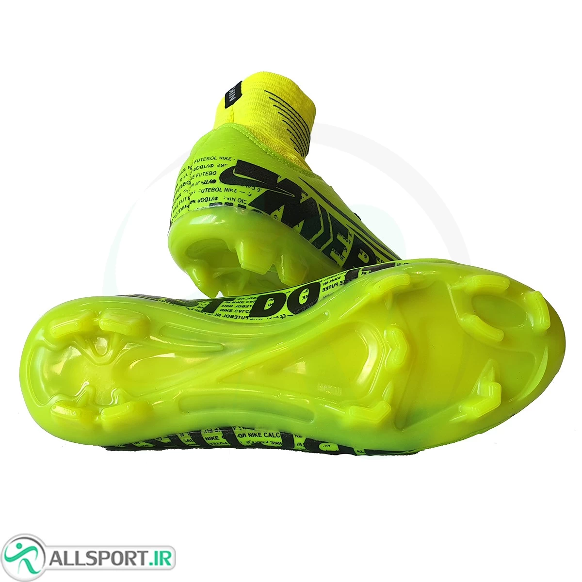 کفش فوتبال نایک مرکوریال ساقدار طرح اصلی فسفری مشکی  Nike Mercurial 2019