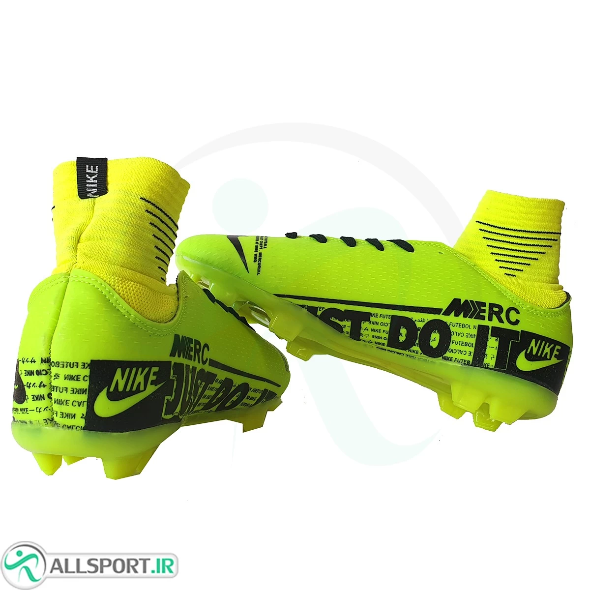کفش فوتبال نایک مرکوریال ساقدار طرح اصلی فسفری مشکی  Nike Mercurial 2019