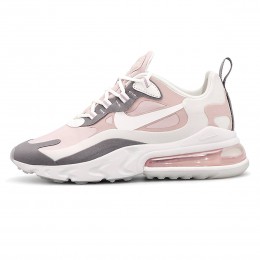 کتانی رانینگ زنانه نایک ایرمکس سفید صورتی  Nike Air Max 270 React in pink