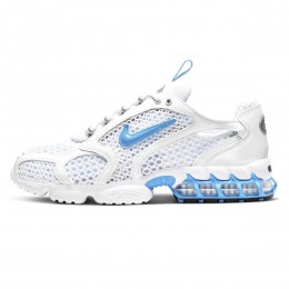 کتانی رانینگ زنانه نایک طرح اصلی سفید آبی Nike Zoom Spiridon Caged 2 white blue