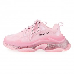 کتانی رانینگ زنانه بالنسیاگا طرح اصلی صورتی Balenciaga Triple S Clear Sole trainers