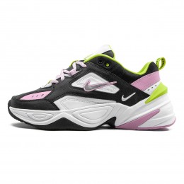 کتانی رانینگ زنانه نایک طرح اصلی  مشکی نقره ای صورتی Nike M2K Tekno Black Metallic Silver Pink Rise