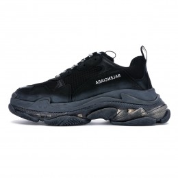 کتانی رانینگ زنانه بالنسیاگا طرح اصلی مشکی BalenciagaTriple S Clear Sole Black