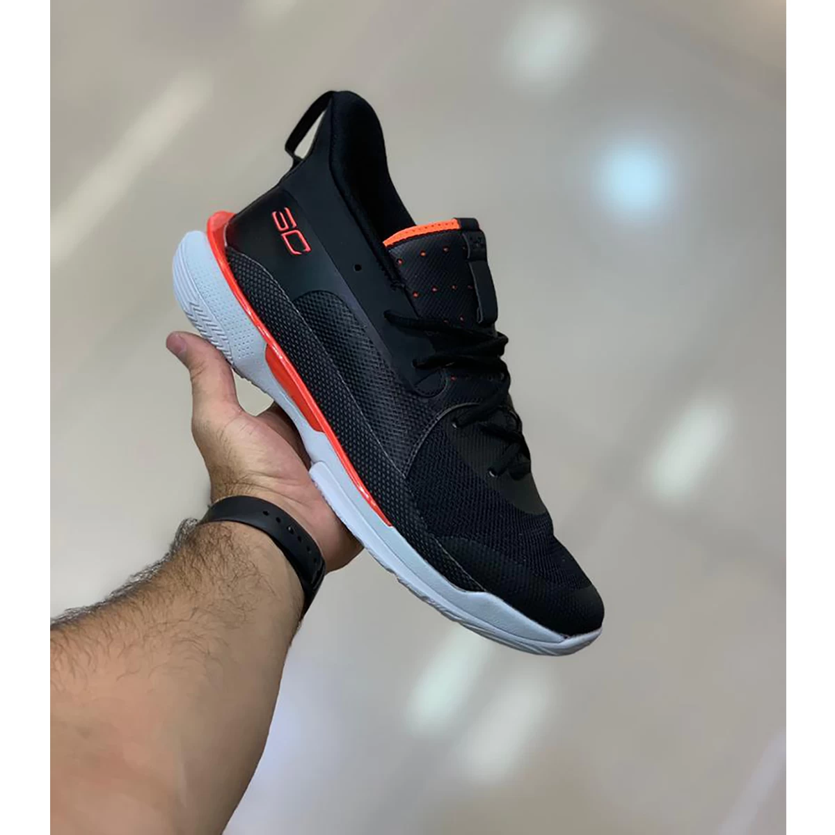 کفش بسکتبال آندر آمورطزح اصلی مشکی قرمز Under Armour Curry 7 BLack Red