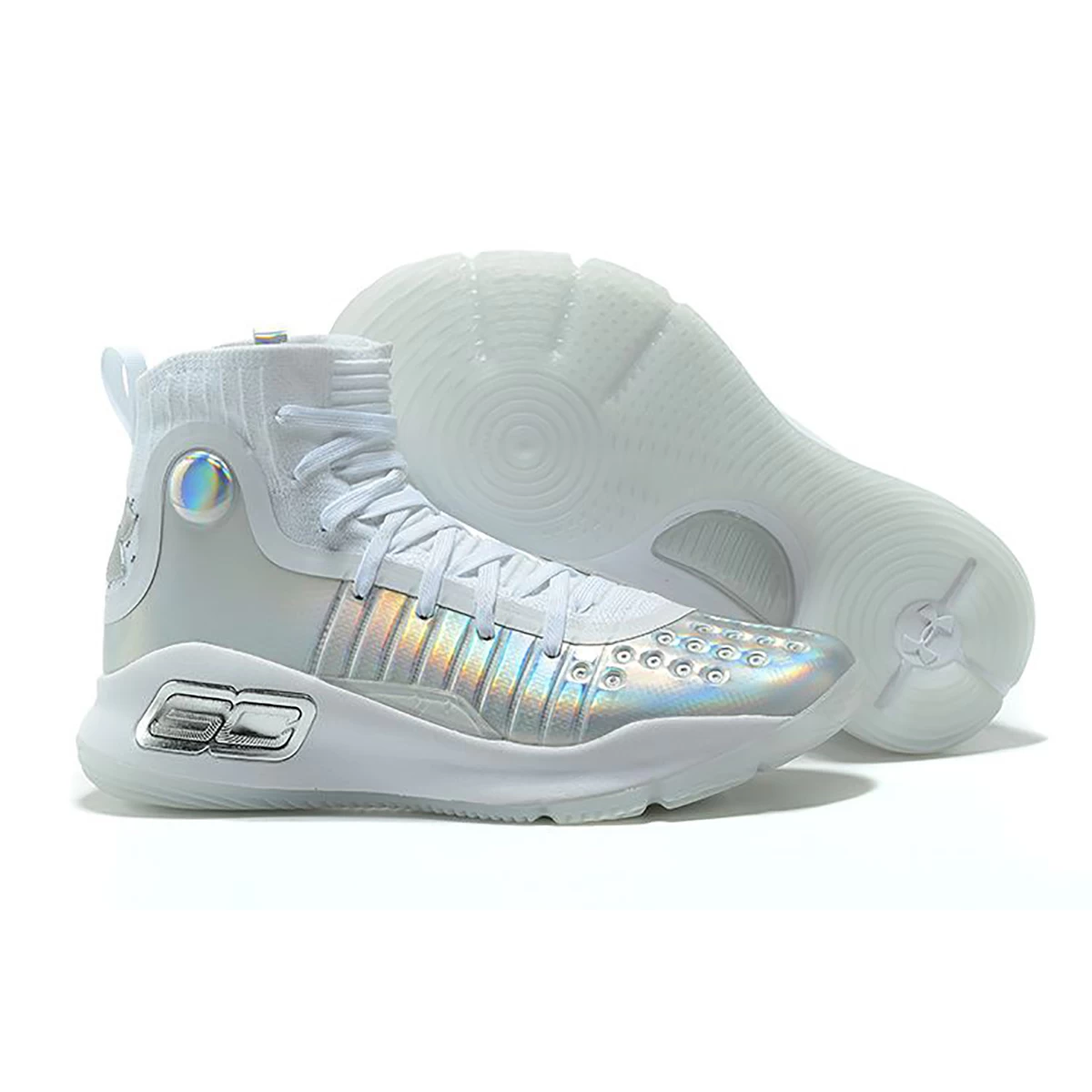 کفش بسکتبال آندر آرمور طرح اصلی Under Armour Curry 4 Prism White Metallic Silver