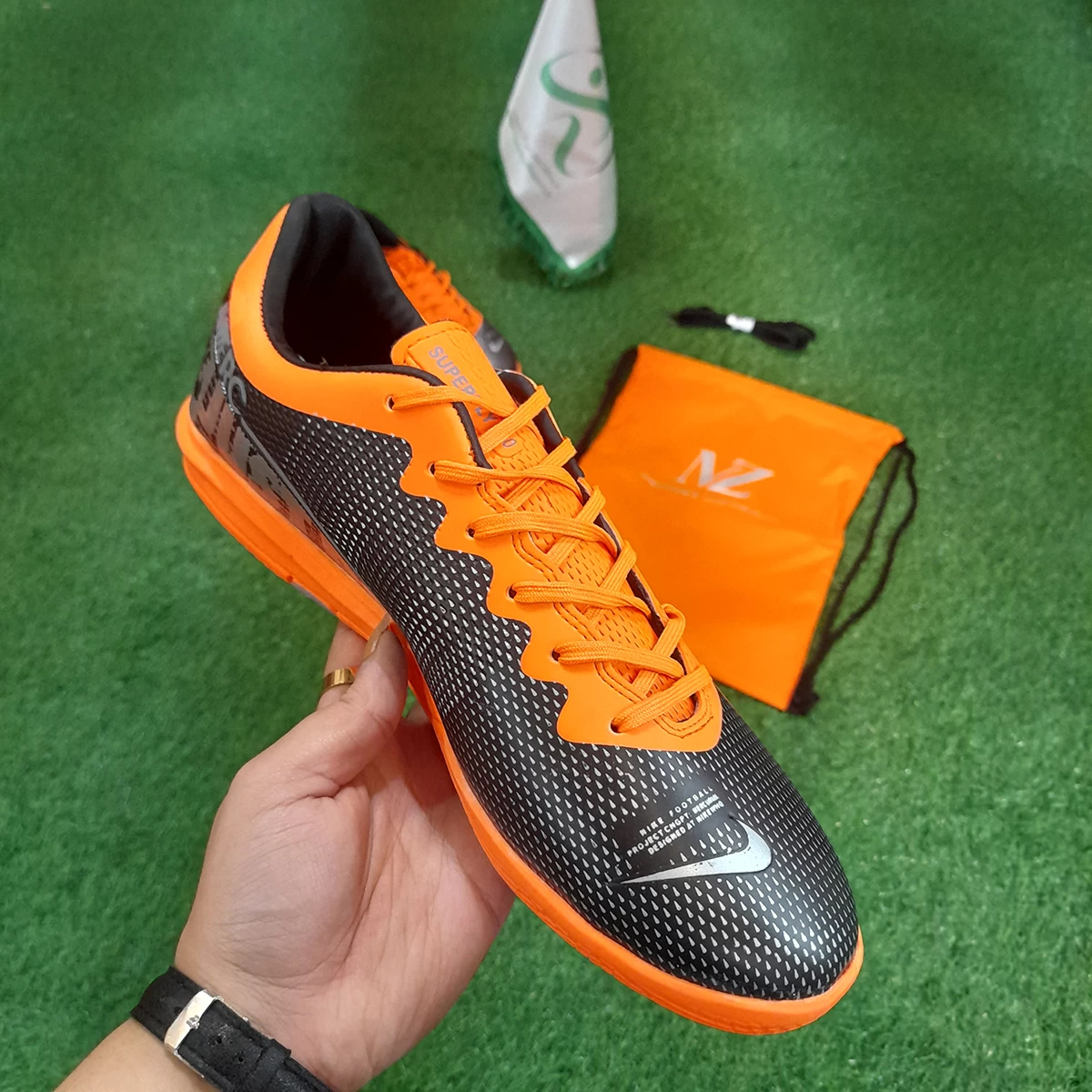 کفش فوتسال نایک مرکوریال طرح اصلی Nike Mercurial Black Orenge
