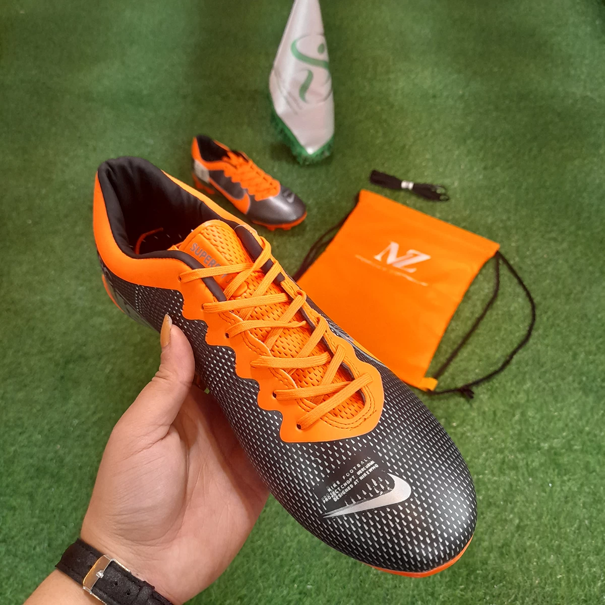 کفش فوتبال نایک مرکوریال طرح اصلی Nike Mercurial Black Orenge
