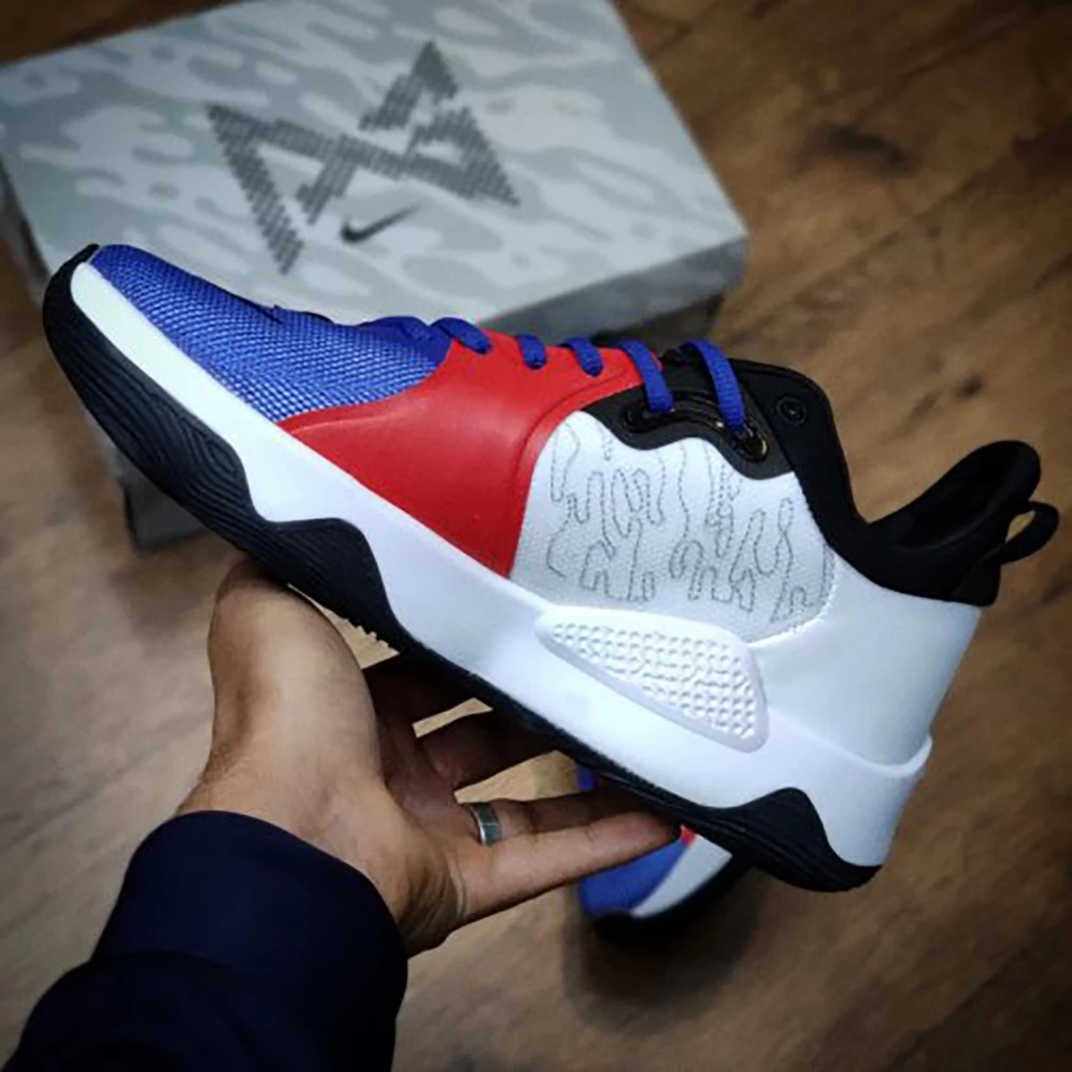 کفش بسکتبال نایک طرح اصلی Nike PG 5 White Red Blue
