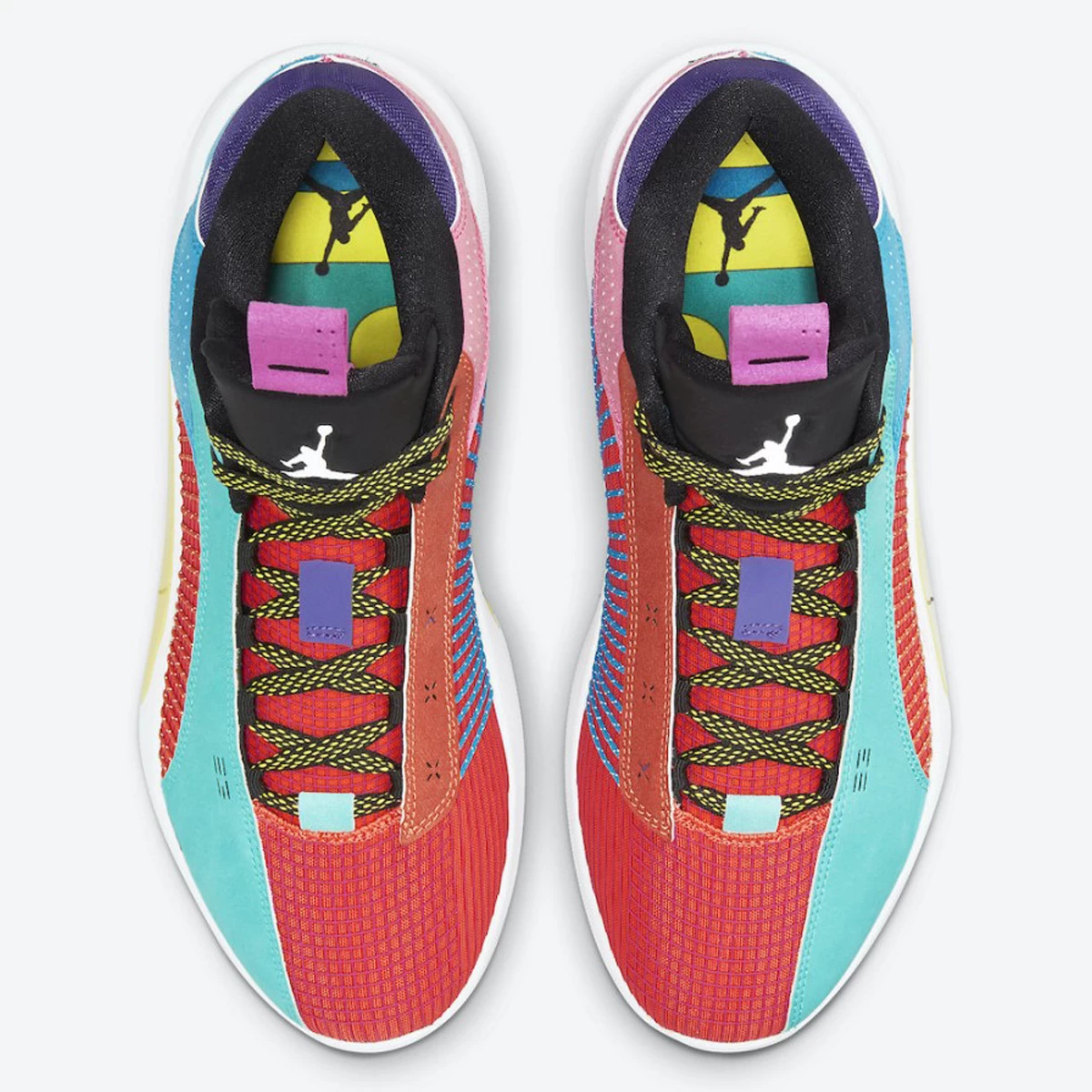 کفش بسکتبال نایک طرح اصلی Nike Air Jordan 35 Blue Red Yellow