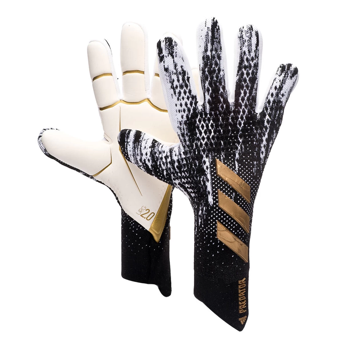 دستکش دروازه بانی آدیداس پردیتور طرح اصلی Adidas Goalkeeper Gloves Predator Pro Black White Gold Metallic