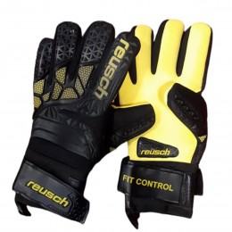 دستکش دروازه بانی راش طرح اصلی Reusch 1 Goalkeeper Gloves Black Yellow