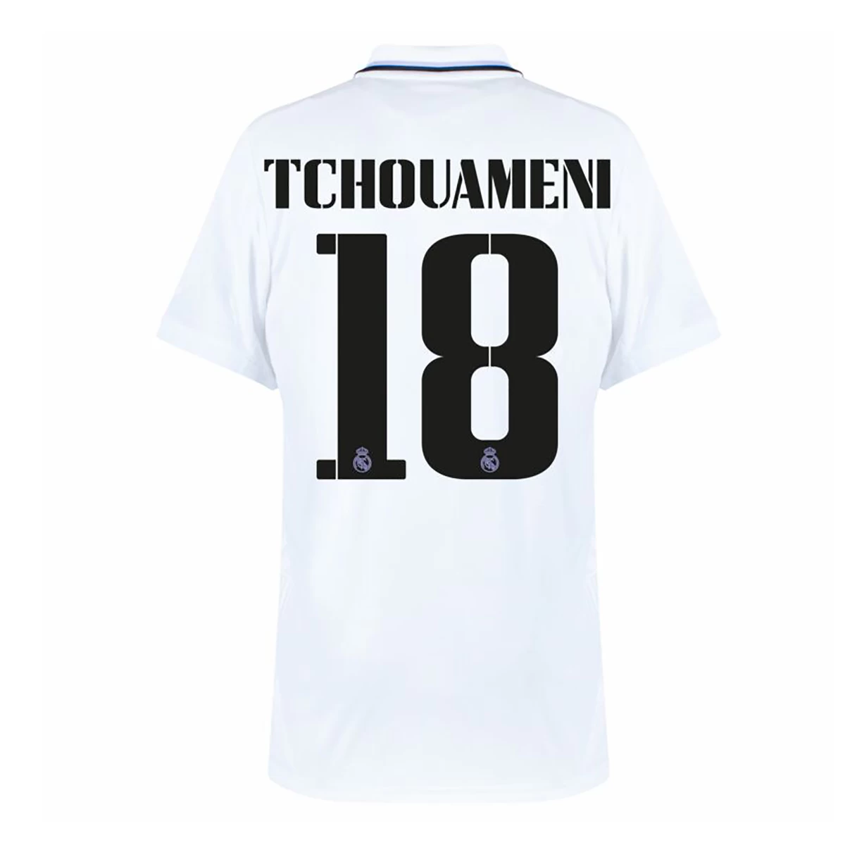 لباس اول رئال مادرید باچاپ نام وشماره شوامنی Real Madrid 2022-23 Home Jersey Kit Shirt Short TCHOUAMEN 18