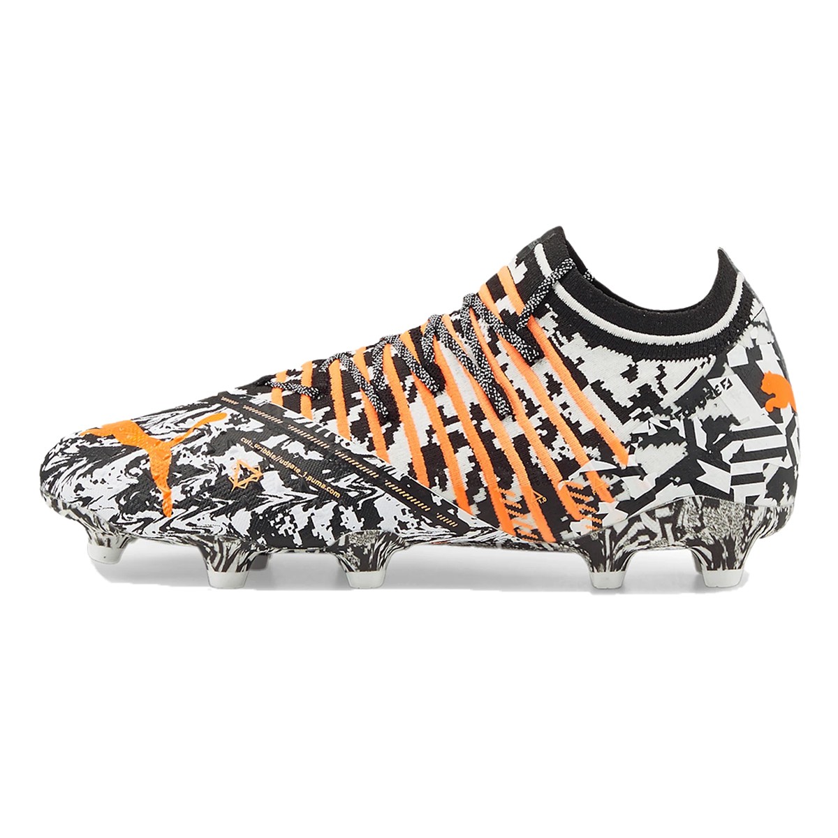 کفش فوتبال پوما فیوچر طرح اصلی Puma Future1.3 Teaser FG AG Whie Black Orang