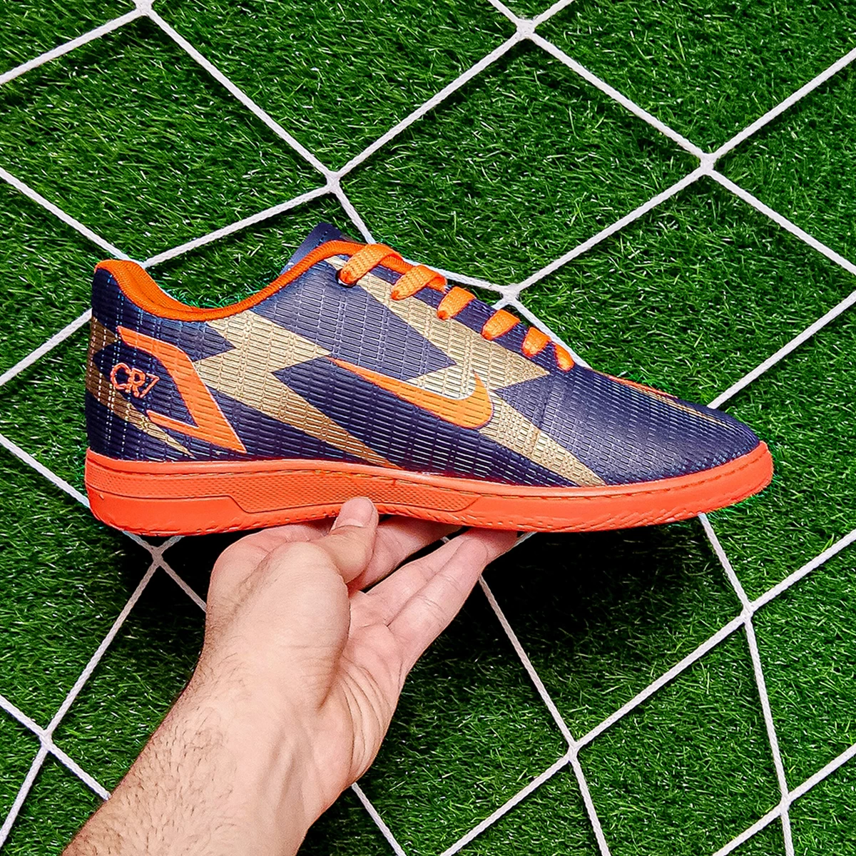 کفش فوتسال نایک مرکوریال طرح اصلی Nike Mercurial  Orang Navy Blue