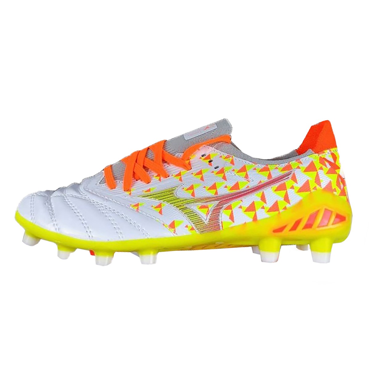 کفش فوتبال میزانو مورلیا طرح اصلی Mizuno Morelia Neo lll Fg White Orang Yellow