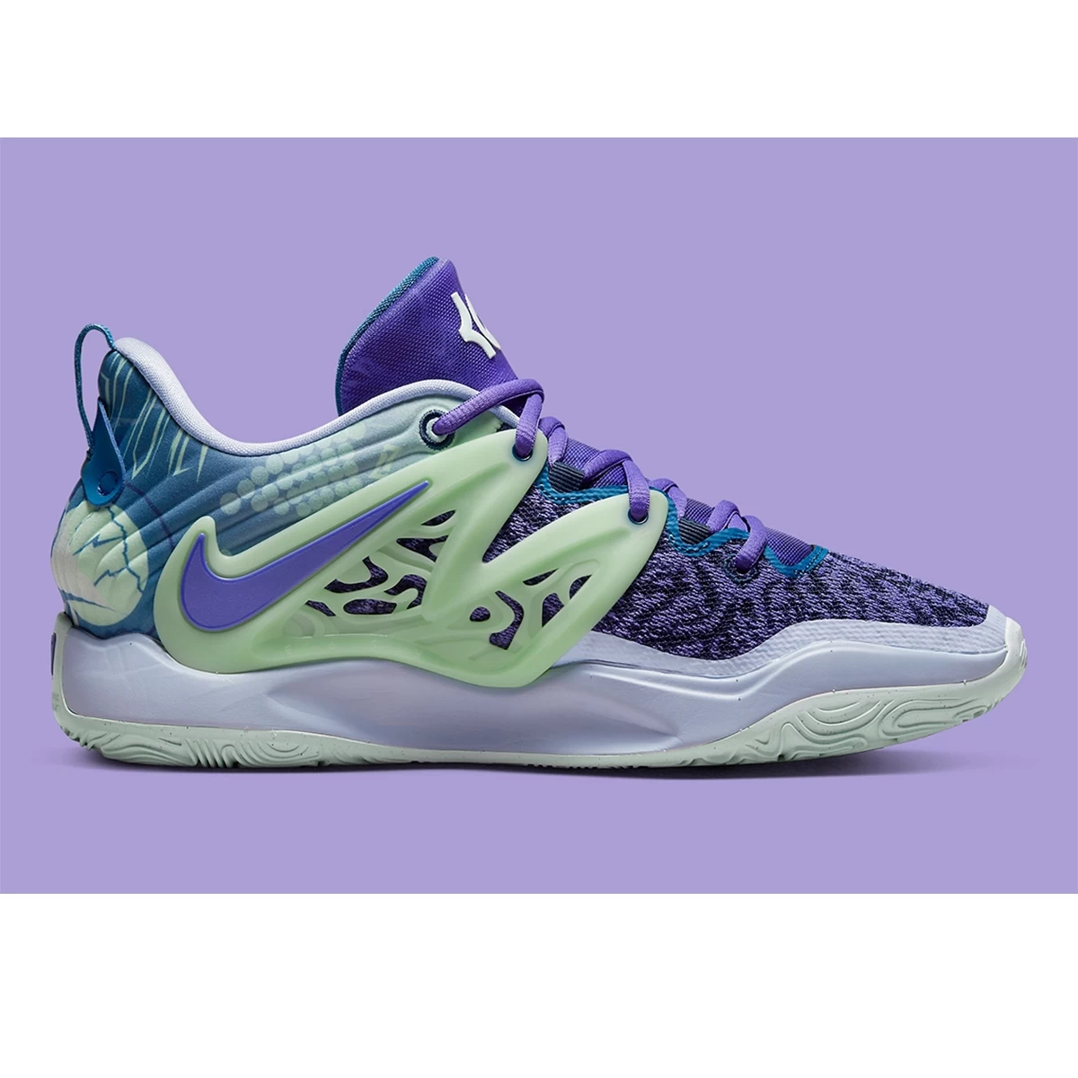 کفش بسکتبال آدیداس طرح اصلی Nike Kd15 Purple Gren