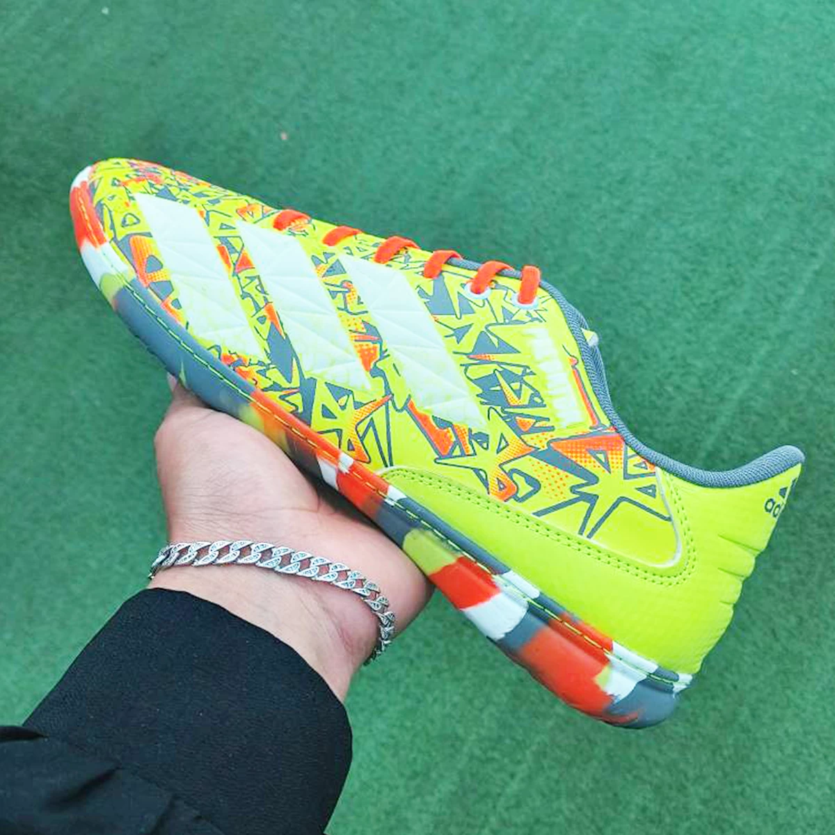 کفش فوتسال آدیداس پردیتور طرح اصلی Adidas Predator Green Orange
