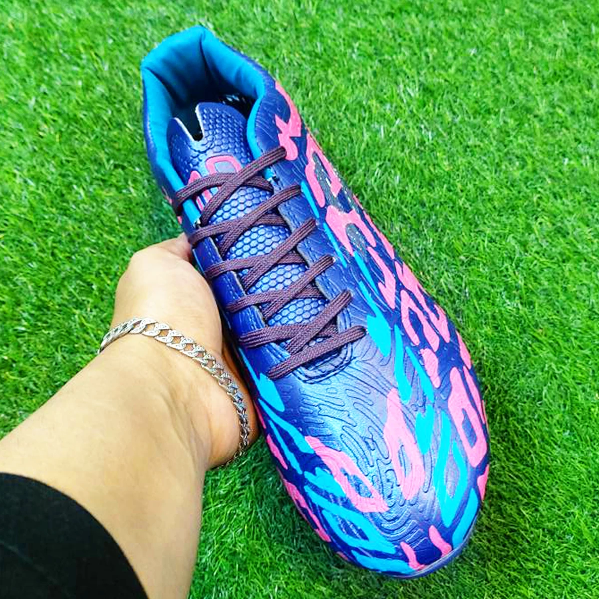 کفش فوتبال آدیداس طرح اصلی Adidas Total FG MG Blue Pink
