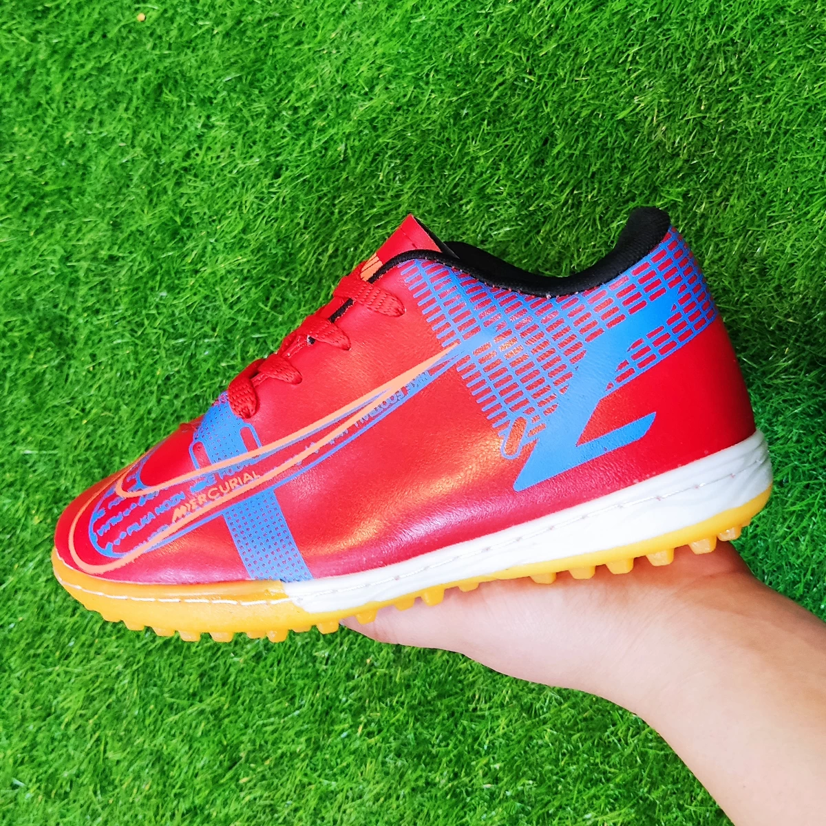 کفش چمن مصنوعی بچگانه نایک مرکوریال طرح اصلی Nike Mercurial Red Blue