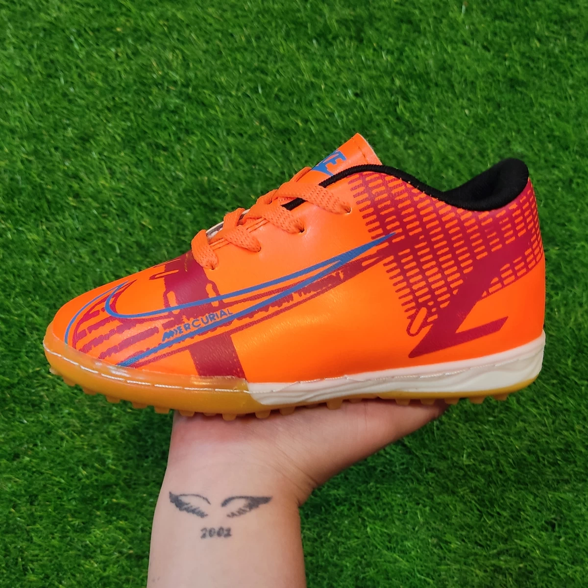 کفش چمن مصنوعی بچگانه نایک مرکوریال طرح اصلی Nike Mercurial Orenge Red Blue