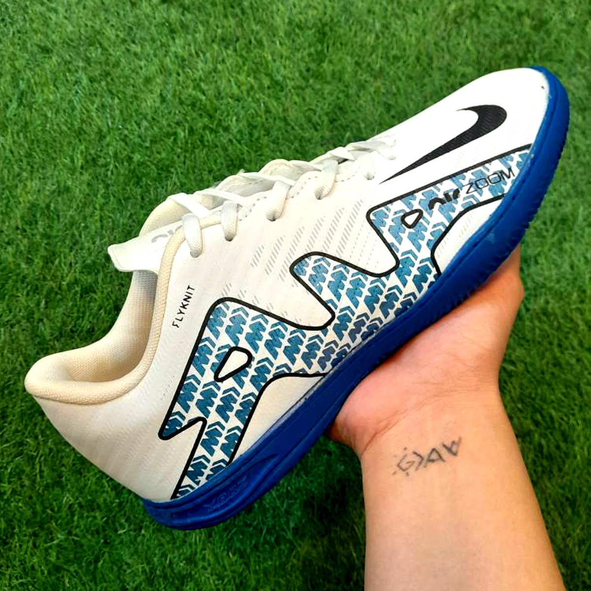 کفش فوتسال نایک مرکوریال طرح اصلی Nike Mercurial Air Zoom White Blue Black