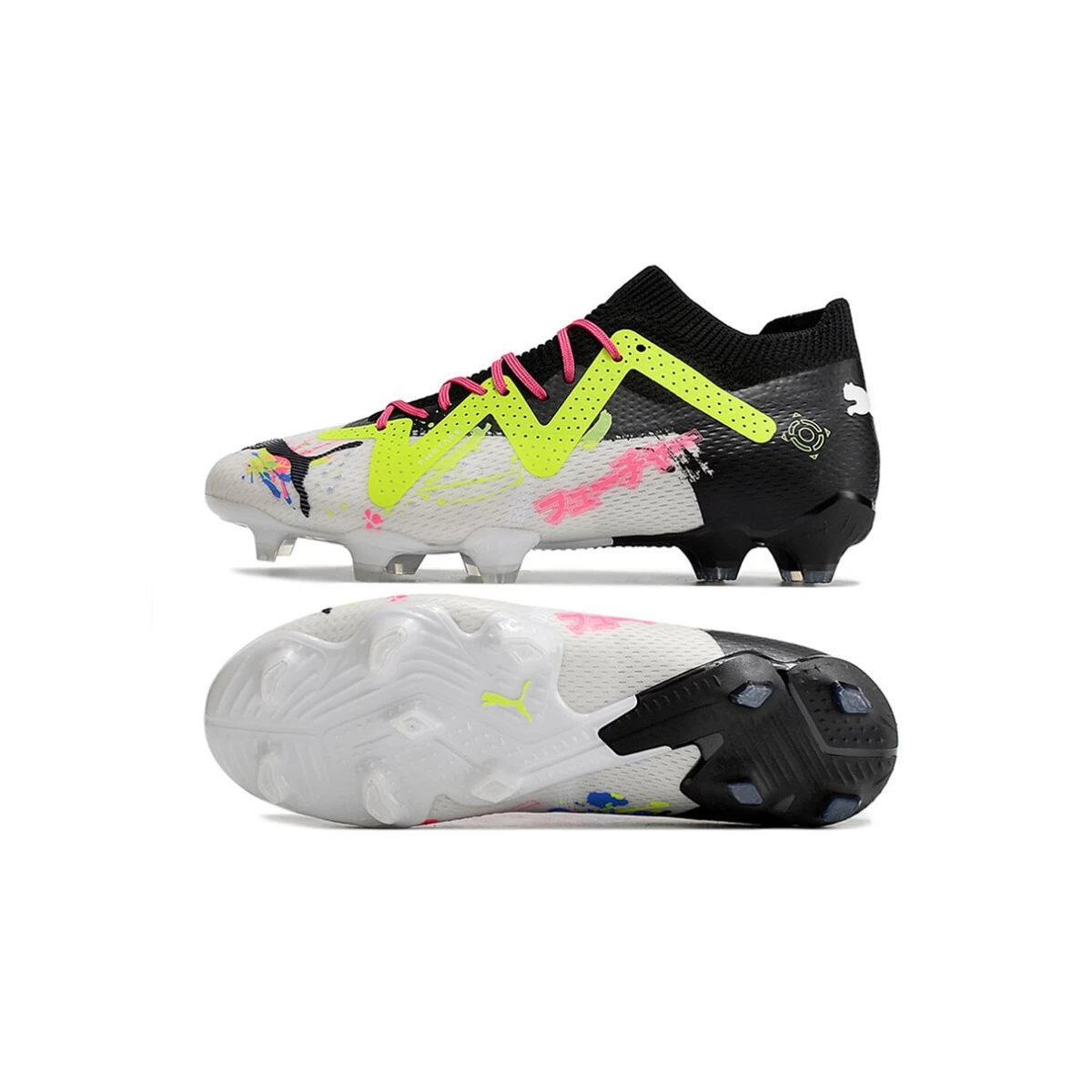 کفش فوتبال پوما فیوچر طرح اصلی Puma Future Ultimate Low FG Black White Yellow