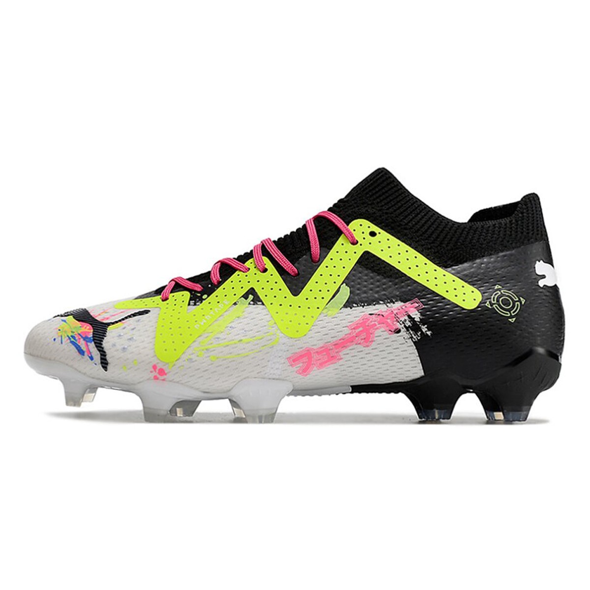 کفش فوتبال پوما فیوچر طرح اصلی Puma Future Ultimate Low FG Black White Yellow